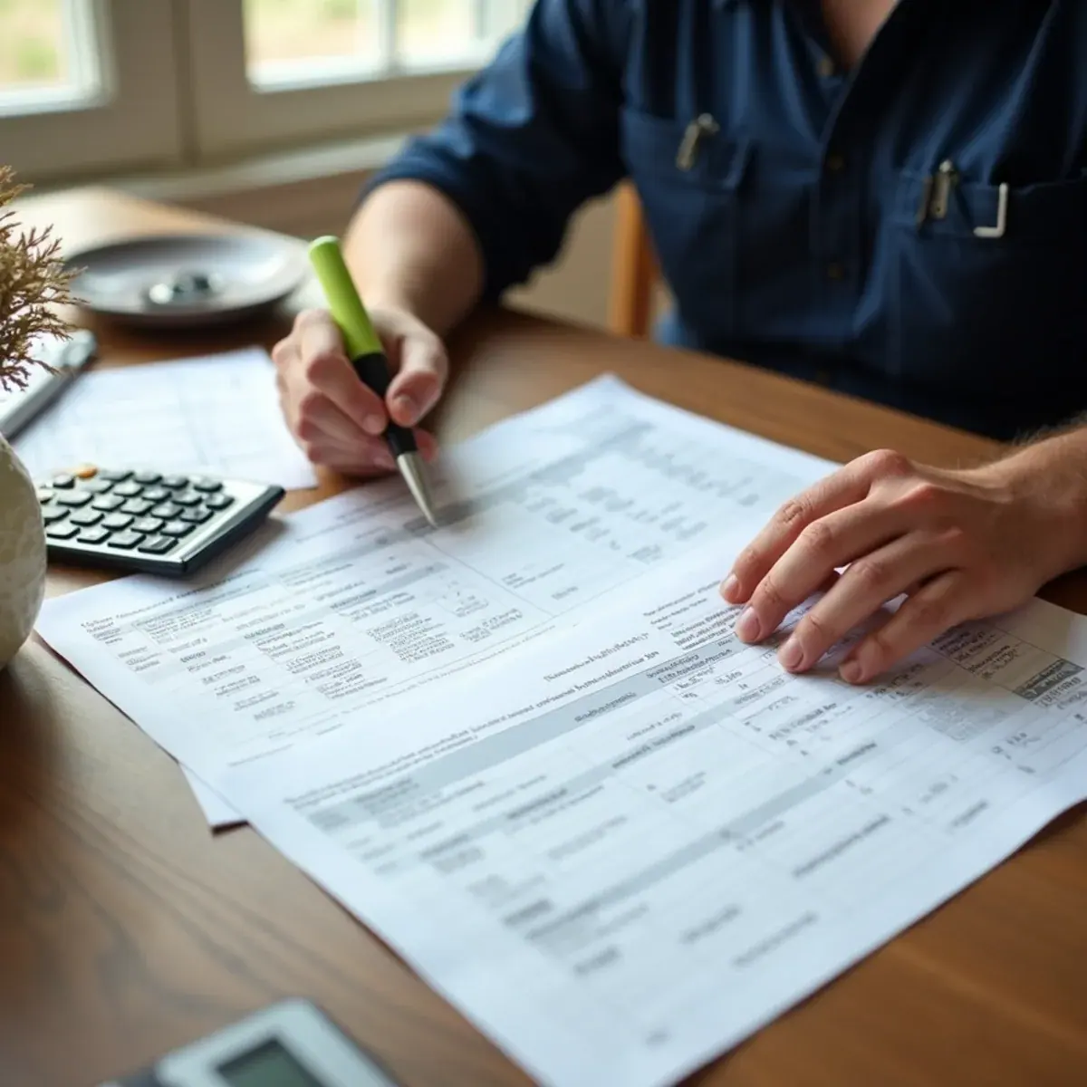 Homeowner comparing line-item HVAC quotes side by side for a White Plains, NY replacement
