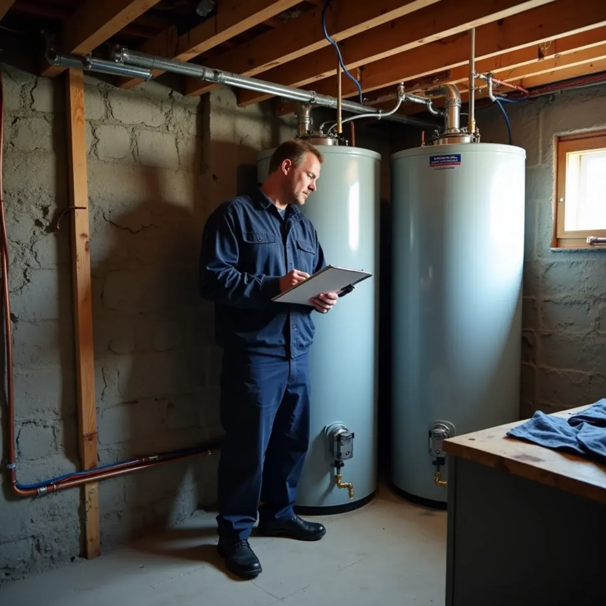 Basement oil tank beside a hot-water boiler in a Putnam County, NY home weighing heat pump conversion