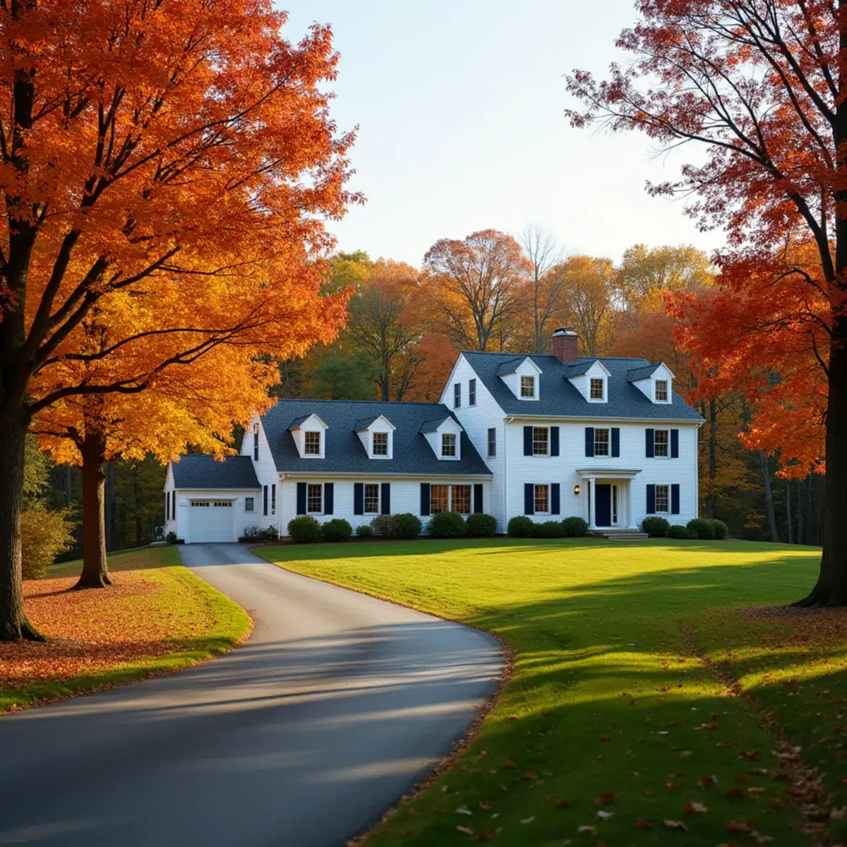 Large expanded colonial home on a wooded hillside lot in Chappaqua, NY